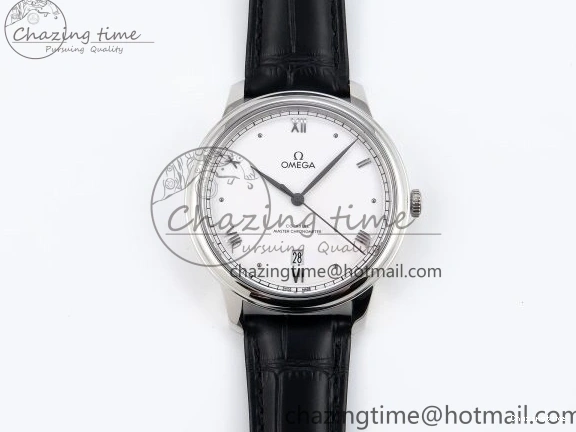0325 ZipUp De Ville Date SS MKF 1:1 Best Edition White Dial Roman Marker on Black Leather Strap A 7741